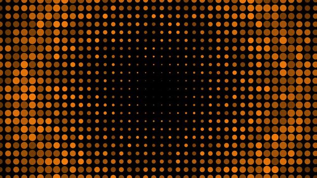 Orange dots halftone expanding contracting grid abstract digital background loop
