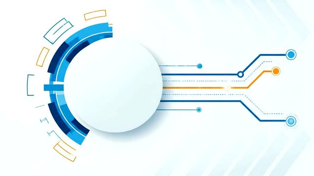 Infographic design with blue circuits.