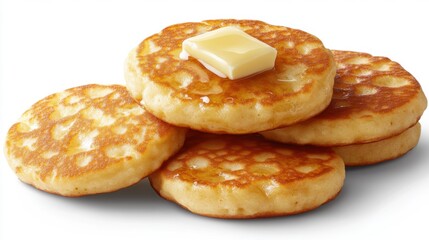 Stack of Mini Pancakes with Butter and Syrup Drizzle