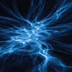 Fototapeta premium Abstract glowing blue lines and energy field with dark background