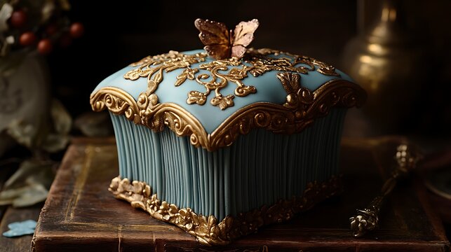 A cupcake modeled after a magical book, with edible pages, gilded edges, and intricate details 