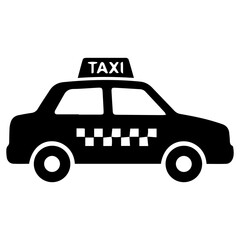 Yellow taxi cab vector illustration featuring a cartoon city transport icon for travel and automobile service