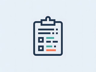 Fototapeta premium Clipboard with checklist and colorful icons for task completion