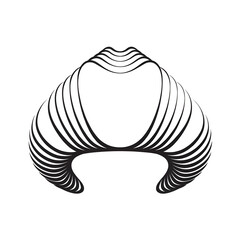 Minimal croissant icon on white background, clean line vector, isolated, flat style