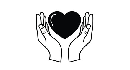Fototapeta premium Vector illustration of hands holding a heart