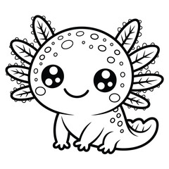 Obraz premium Cute cartoon monster creature character illustration with green alien bug style vector art