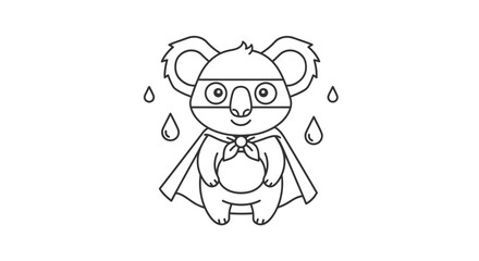 Fototapeta premium Koala Superhero Coloring Page - A Cute and Fun Activity.