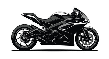 Fototapeta premium Vector illustration of a black motorcycle