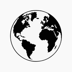 "Earth Globe Silhouette Icon"