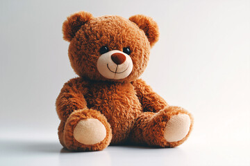 Obraz premium Teddy bear plush toy on clean background for baby branding and gift promotion