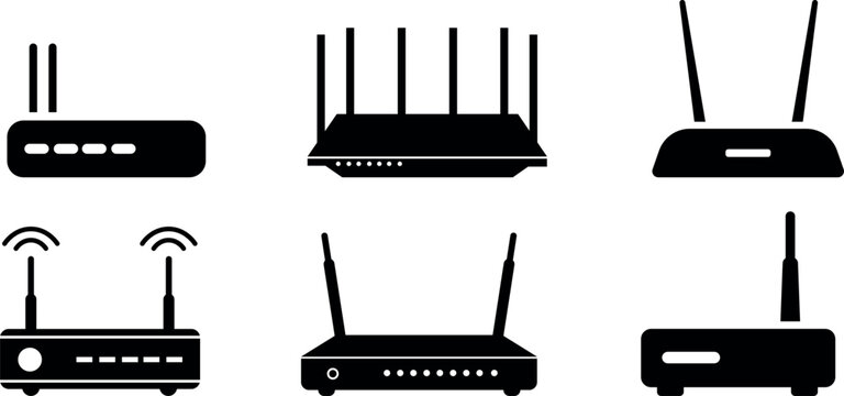 Collection of various wireless router designs and models
