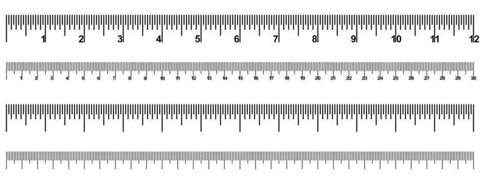 Measuring tape scale set. Vector measurable yardstick measures length height meter precision tools centimeter millimeters calibration. Measurements scales design template. Cm to Inch Measuring scale. 