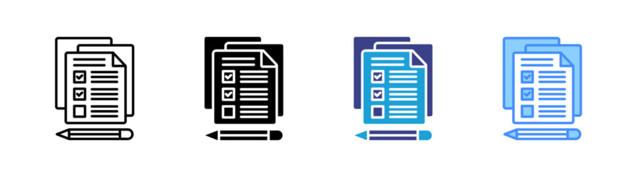 Multiple Choice icon set multiple style collection