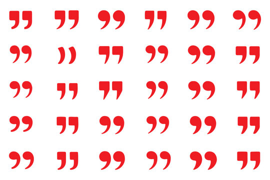Set of quote mark, quotes icon, sign, symbol, emblem. Ditto marks icon set. Quotation marks. Dialogue discussion symbol for UI UX, website, mobile app. double quotation vector symbol. 