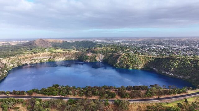 Spectacular aerial footage of Blue Lake Mount Gambier South Australia