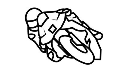 Sportbike motorcycle leaning in a turn racing illustration © Adi