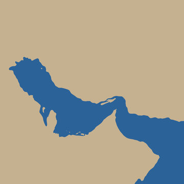 Strait of Hormuz Map Illustration Vector