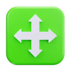 Obraz premium 3D Four Way Arrow Navigation Direction Icon