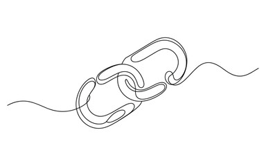 Obraz premium Interlocking Chain Links Single Line Drawing Connectivity Concept Minimalist Style