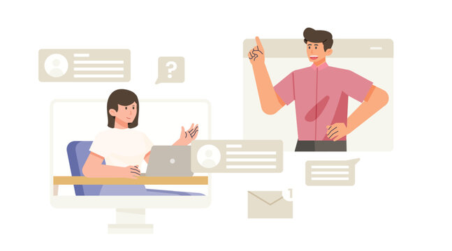 Online job application concept with employee sending resume through laptop email. Digital recruitment vector illustration.