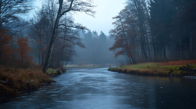 serene stream flowing through lush forest at cascade du herisson france nature landscape photography.