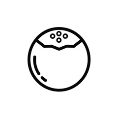 Obraz premium Outline of a whole coconut with three eyes and a stylized crack