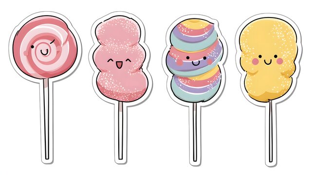 Cute Kawaii Candy Collection on Sticks.