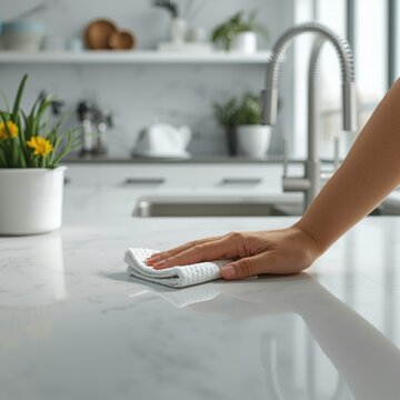 Wiping Kitchen Counter