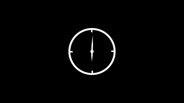 Digital and Analog Clock Animation on Black Background. 24-hour time display with modern motion, abstract clock icon design. 4 video.
