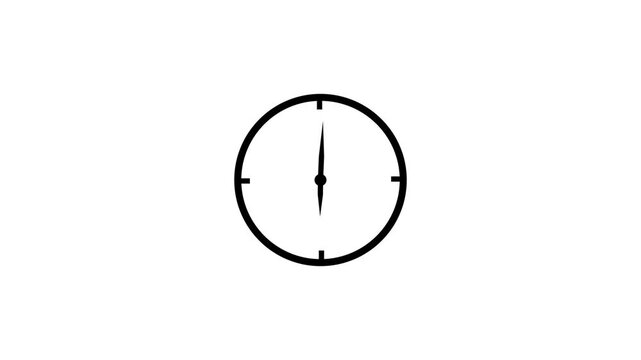 Digital and Analog Clock Animation on Black Background. 24-hour time display with modern motion, abstract clock icon design. 4 video.