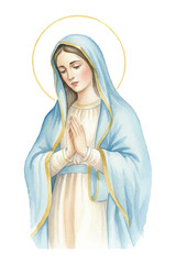 Naklejka premium watercolor the virgin mary painting