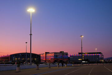 Naklejka premium Night view of Sochi olimpic park venues. Sirius. Krasnodar Krai. Russia
