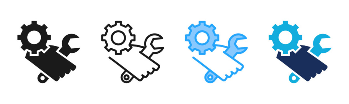 Practical Training icon set multiple style collection