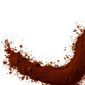 Instant coffee powder on a white background with texture