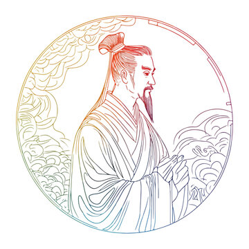 asia, dragon boat festival, celebration, qu yuan, vector, transparent background, person