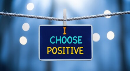 Obraz premium Inspirational Message Displayed on a Sign: I Choose Positive, Promoting Optimism and a Positive Mindset