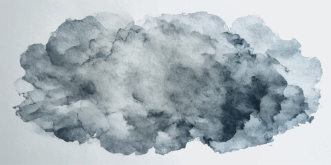 Fluffy white cumulus clouds drift through a vibrant blue summer sky as wisps of atmospheric smoke blend into the peaceful natural landscape © ZT Stock Studio