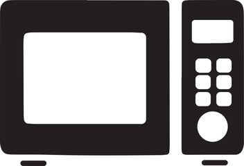 Microwave Oven Icon Black silhouette