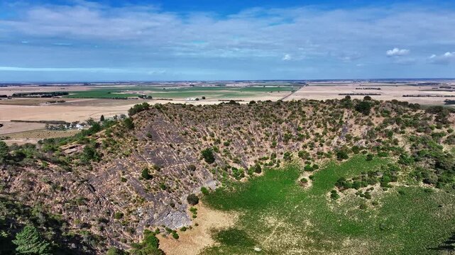 Spectacular aerial footage of extinct volcano Mount Schank near Mount Gambier South Australia