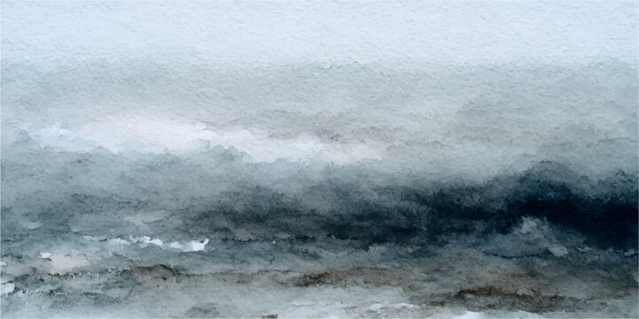 Ethereal mist clings to the rugged mountain forest as storm clouds gather above a crashing ocean landscape where powerful waves spray against the rocky coast