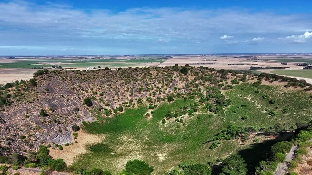 Spectacular aerial footage of extinct volcano Mount Schank near Mount Gambier South Australia