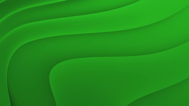 Green layered wave abstract motion background seamless loop. 4K footage