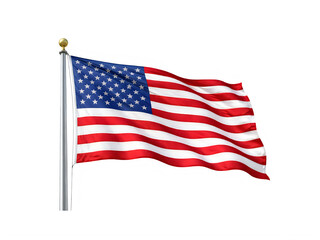 American flag waving proudly on a pole against a clear sky