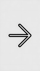 Obraz premium A simple black arrow pointing to the right on a white background