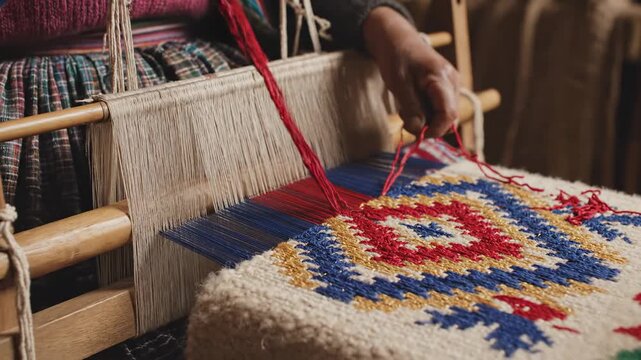 Artisan Hand Weaving Traditional Textile