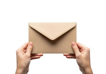 Hands holding a brown envelope ready to be sealed and sent