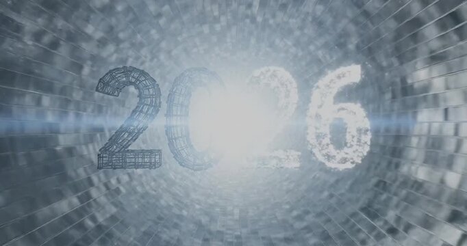 New Year 2026 Celebration Concept with Disco Ball.