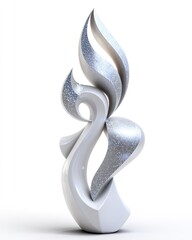Obraz premium Abstract White And Silver Sculpture