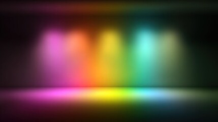 Abstract colorful stage background with spotlights and empty space