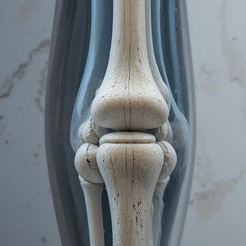 Leg - Fibula and Tibia anterior view, showing bones and joints.